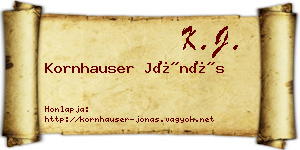Kornhauser Jónás névjegykártya