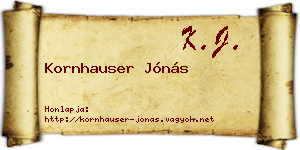 Kornhauser Jónás névjegykártya
